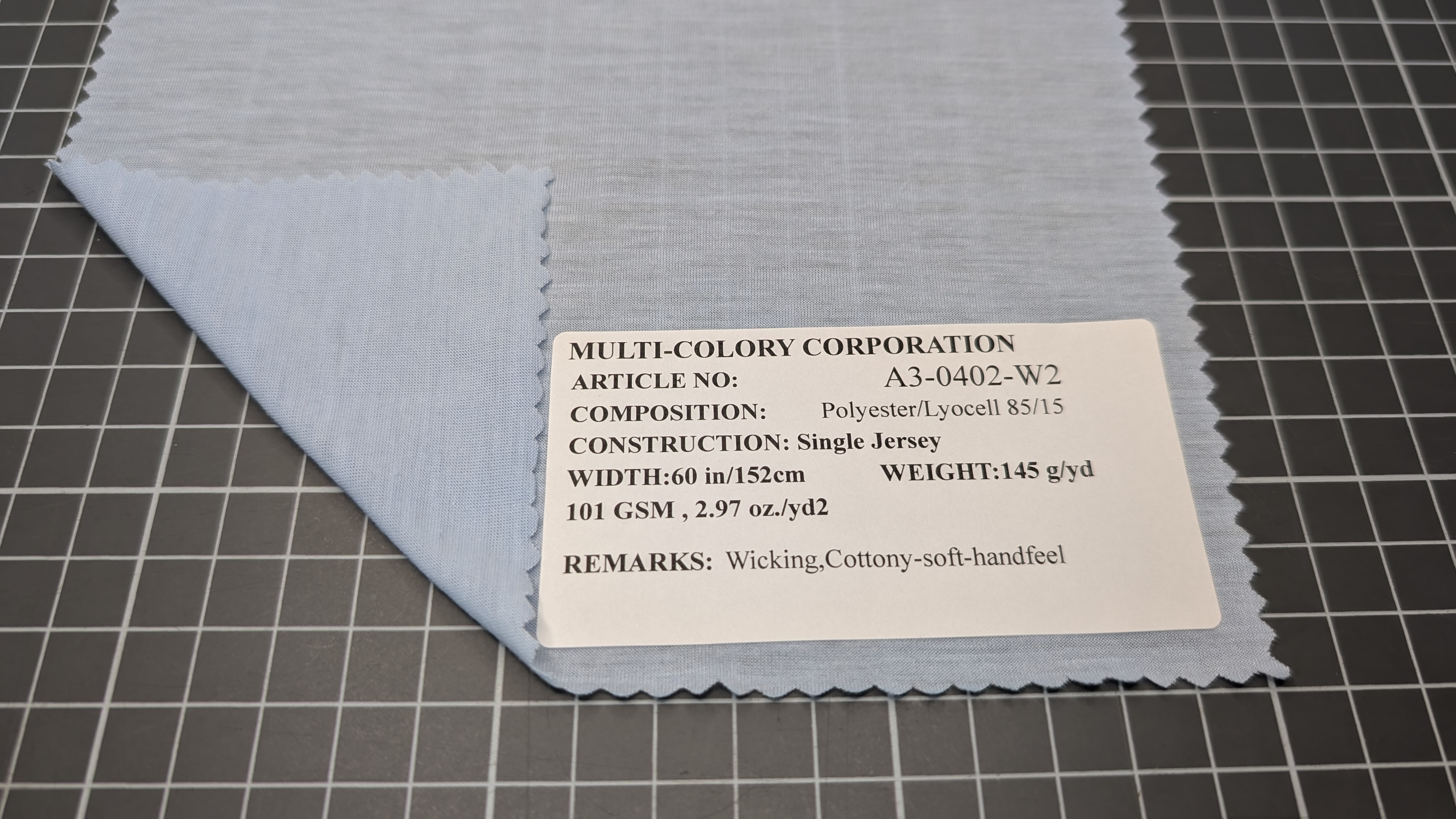 Cellulose fiber swatch