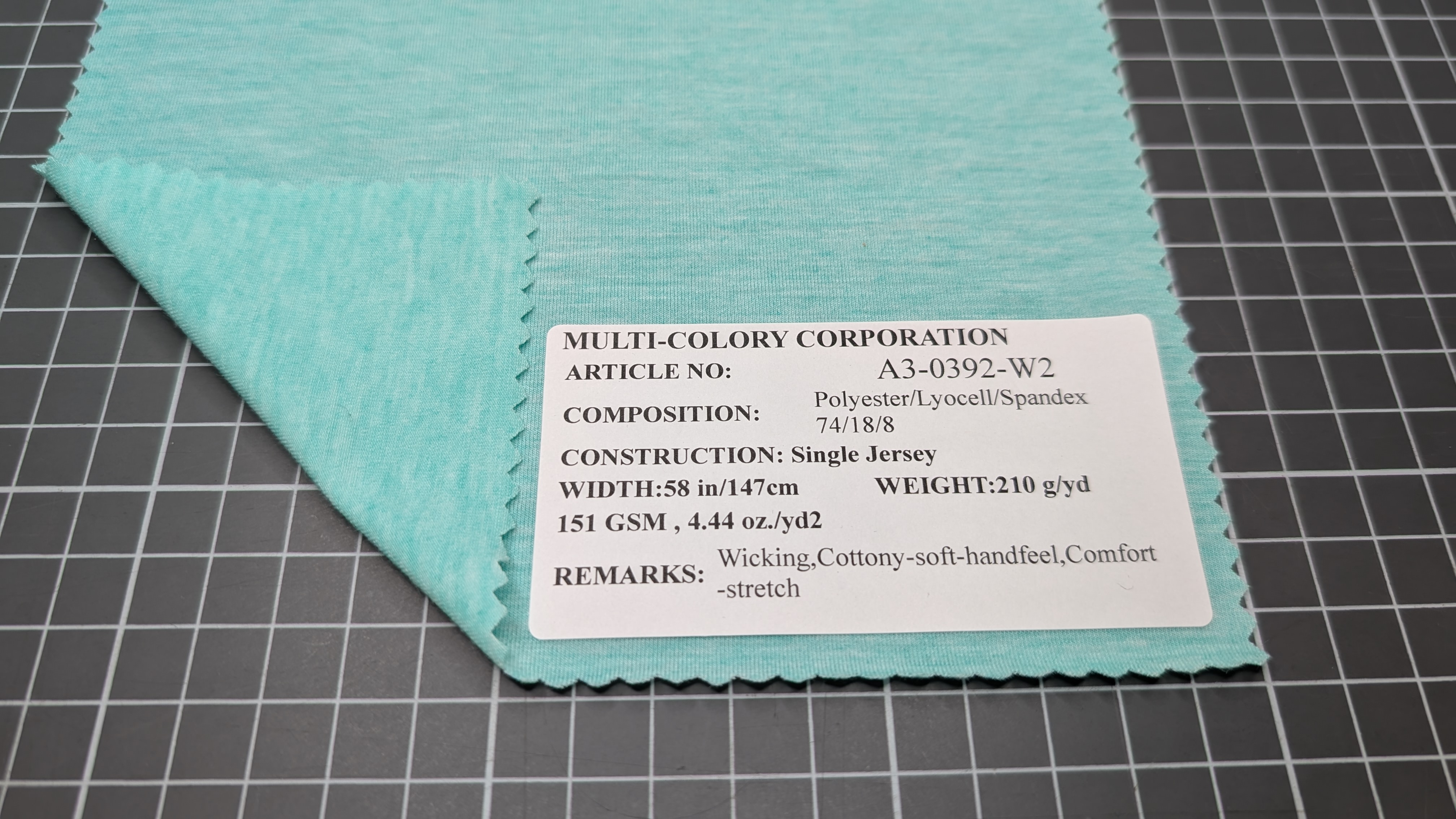Cellulose fiber swatch